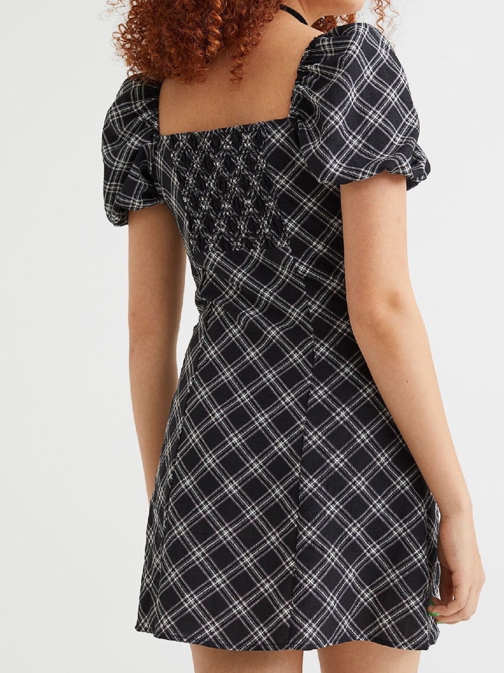 H&M Black and White Plaid Mini Dress - Picture 2 of 6